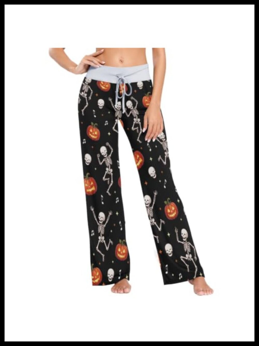 Wide Leg Pajama Pants Drawstring Elastic Waist Lounge Sleep Bottoms